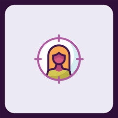 Poster - Targeted Female User Icon for Marketing and Social Media