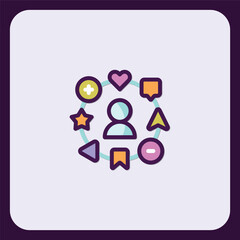 Poster - User Interface Icon: Social Media Engagement and Interaction Symbols