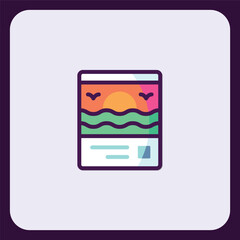 Poster - Sunset Seascape Icon: Minimalist Ocean View Illustration
