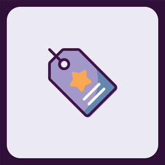 Poster - Purple Tag Icon with Star:  A Simple and Modern Design Element