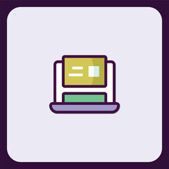 Fototapete - Laptop Displaying Data Interface Icon for Web and App Design