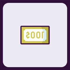 Aufkleber - Flat Icon Design: One Hundred Dollar Bill Illustration