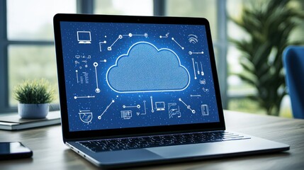 Poster - Cloud Computing Technology on Laptop Screen