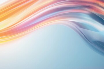 Poster - A colorful wave with a blue background. The wave is made up of different colors and it looks like it's moving