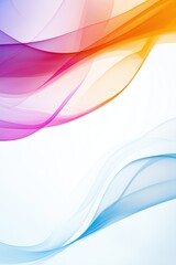Poster - A colorful wave with a white background. The colors are pink, blue, and orange. The wave is flowing and has a sense of movement