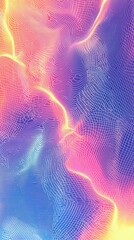 Poster - Abstract Digital Landscape: Vivid Hues and Flowing Grid