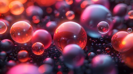 Aufkleber - Stunning Abstract Close-Up of Colorful Bubbles and Spheres with Light Reflection Effects