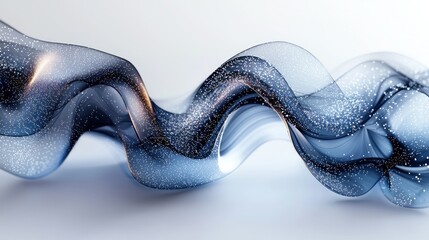 Wall Mural - abstract blue and gold flowing wave, light background, design element