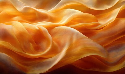 Poster - Elegant golden fabric waves with soft folds and a warm luminous texture