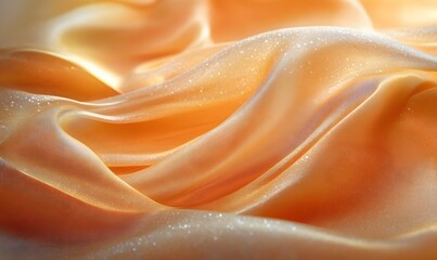 Poster - Elegant flowing golden fabric with sparkling shimmer texture background