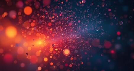 Aufkleber - A vibrant, abstract background with a bokeh effect featuring a myriad of lights in shades of red, orange, and blue, creating a mesmerizing visual effect.