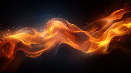 Wall Mural - abstract fire effect flowing against a dark background