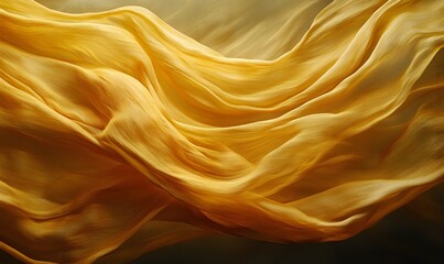 Poster - Golden fabric flowing and swirling in a graceful dance of light and shadow