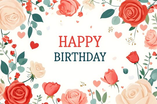 Birthday vector banner template. Happy birthday to you text in white space background with gifts and balloon decoration element for birth day celebration greeting design.