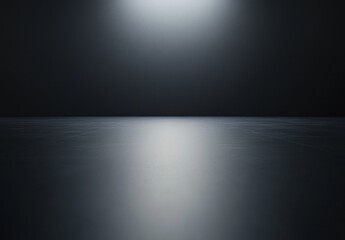 Poster - Minimalist black background with subtle light reflection on smooth surface in a dark environment, perfect for product showcases and creative projects