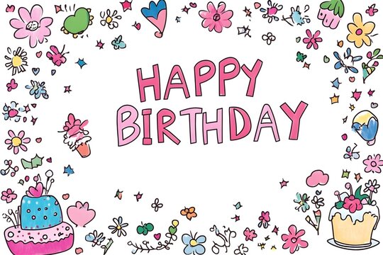 Birthday vector banner template. Happy birthday to you text in white space background with gifts and balloon decoration element for birth day celebration greeting design.