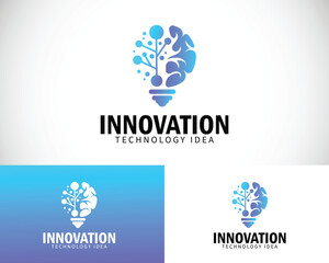 Fototapete - bulb smart tech logo creative