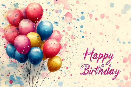 Birthday vector banner template. Happy birthday to you text in white space background with gifts and balloon decoration element for birth day celebration greeting design.