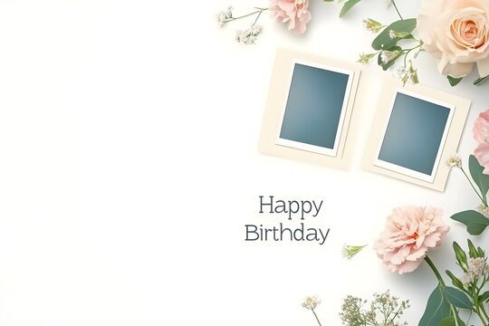 Birthday vector banner template. Happy birthday to you text in white space background with gifts and balloon decoration element for birth day celebration greeting design.