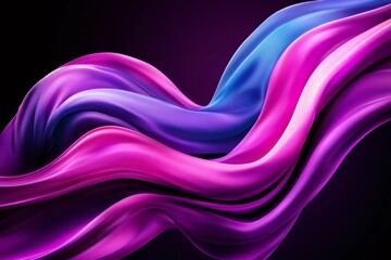 Aufkleber - Flowing abstract cloth with vibrant purple and blue colors creating a stunning visual