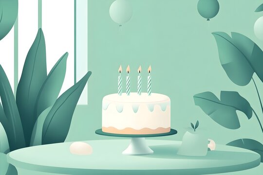 Happy birthday greeting card. Paper cut and craft style.
