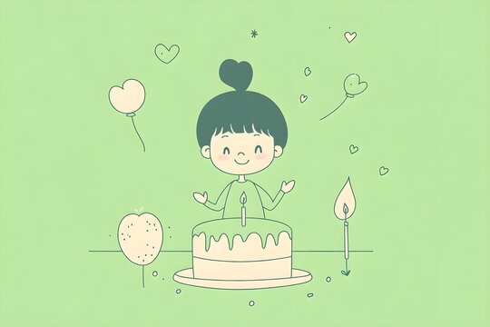 Happy birthday greeting card. Paper cut and craft style.
