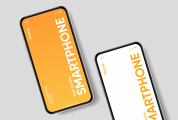 Fototapete - Realistic smartphone mockup. Mobile phone vector with isolated on white background. Device front view. 3D mobile phone with shadow. Realistic, high quality smart phone mockup for ui ux presentation.