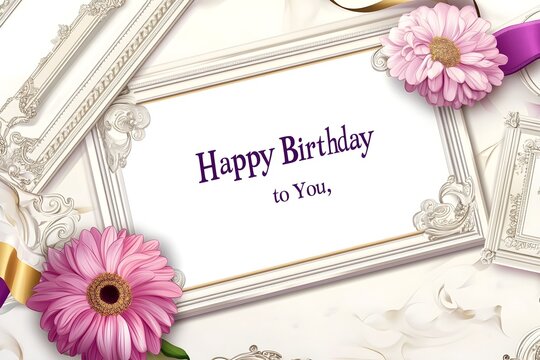 Happy birthday greeting card. Paper cut and craft style.
