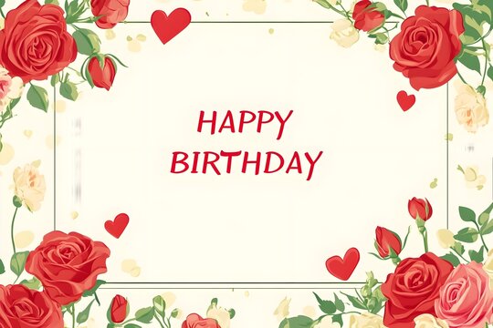 Happy birthday greeting card. Paper cut and craft style.
