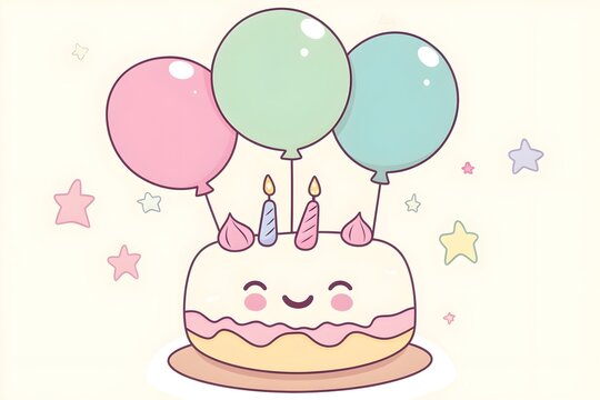 Happy birthday greeting card. Paper cut and craft style.

