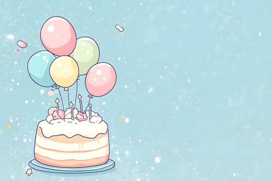 Happy birthday greeting card. Paper cut and craft style.
