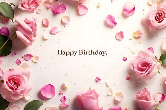 Happy birthday greeting card. Paper cut and craft style.
