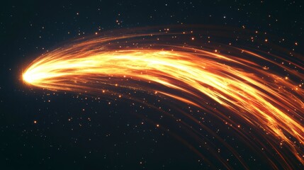 Wall Mural - abstract fiery comet streak against dark space. possible use background graphic design element