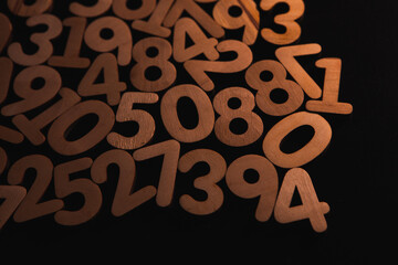 Poster - Background of numbers. from zero to nine. Numbers texture. Finance data concept. Mathematic. Seamless pattern with numbers. financial crisis concept. Business success.