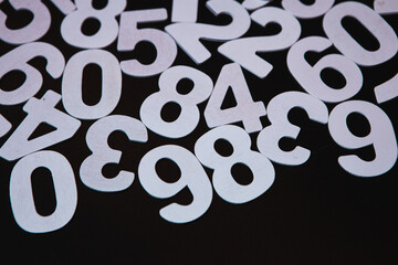 Poster - Background of numbers. from zero to nine. Numbers texture. Finance data concept. Mathematic. Seamless pattern with numbers. financial crisis concept. Business success.