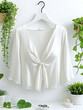 © muhaimin - White Satin Knotted Bolero on Hanger