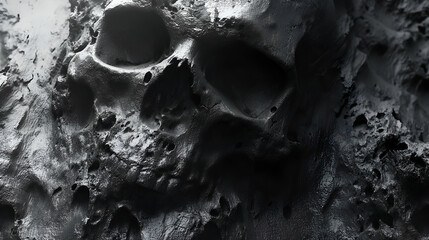 Wall Mural - Weathered Skull Texture Dramatic 3D Render, Grunge Background for Halloween Themes