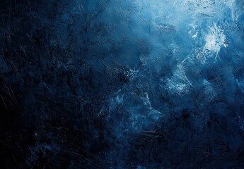 Poster - Abstract Dark Blue Artistic Background with Textured Swirls and Patterns for Creative Projects and Modern Design Needs