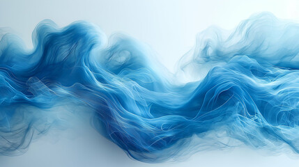 Wall Mural - Abstract Blue Fluid Wave Elegant Flowing Texture, Ocean-Inspired Background for Modern Art