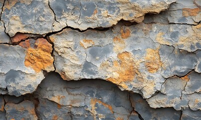 Poster - Cracked and weathered rock surface showing texture and earthy tones