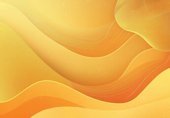 Poster - Abstract orange and yellow wavy background design with smooth lines and subtle glowing elements for creative projects and modern digital artwork