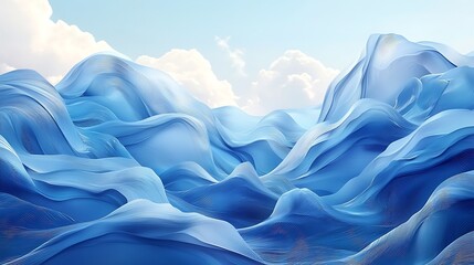 Poster - Abstract Blue Mountainscape