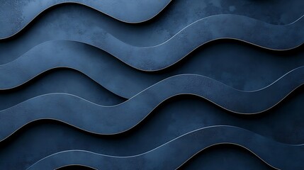 Poster - Abstract Dark Blue Wave Design