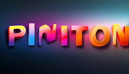 Poster - Fading Gradient Color Effect on Vibrant Text Showcasing PINITON in a Creative Design Space