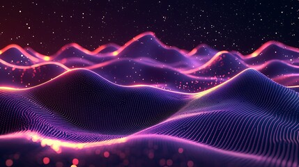 Poster - Abstract digital landscape night