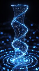 Poster - Abstract DNA spiral, glowing light