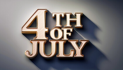Poster - Creative and Bold Typography Celebrating July With Artistic Shadows and Depth Effect