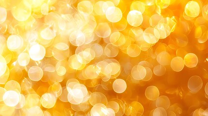 Aufkleber - Abstract golden bokeh lights shining brightly against a yellow gradient background