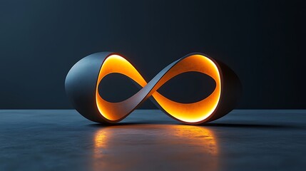 Poster - Abstract Infinity Symbol on Dark Floor