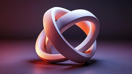 Poster - Abstract Intertwined Rings, Studio Lighting